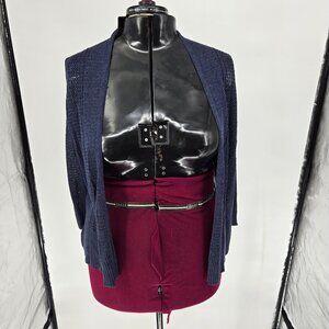 6125-9 NEW Alfani Navy Long sleeve lightweight cardigan Sweater SIZE L large NWT